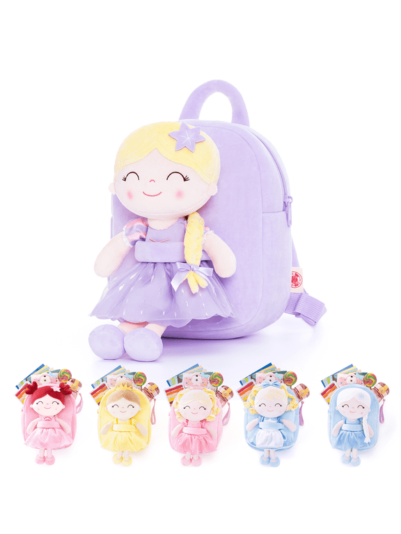 Toddler Toys Kids Plush Toy for Girl with Pockets Soft Plush Doll Bag Rapun Princess 9 Inches