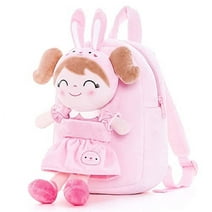 Gloveleya Toddler backpack  Bunny Plush Kids Backpack Toddler Backpacks Girl Stuffed Rabbit Toys Pink 9"