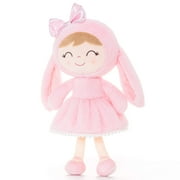 Gloveleya Toys Baby Girl Gifts Long Ear Bunny Costume Plush Dolls Plush Figure Soft Pink Rabbit Doll 12 Inches