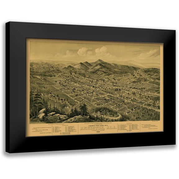 Glover 14x11 Black Modern Framed Museum Art Print Titled - Anniston Alabama - Glover 1888