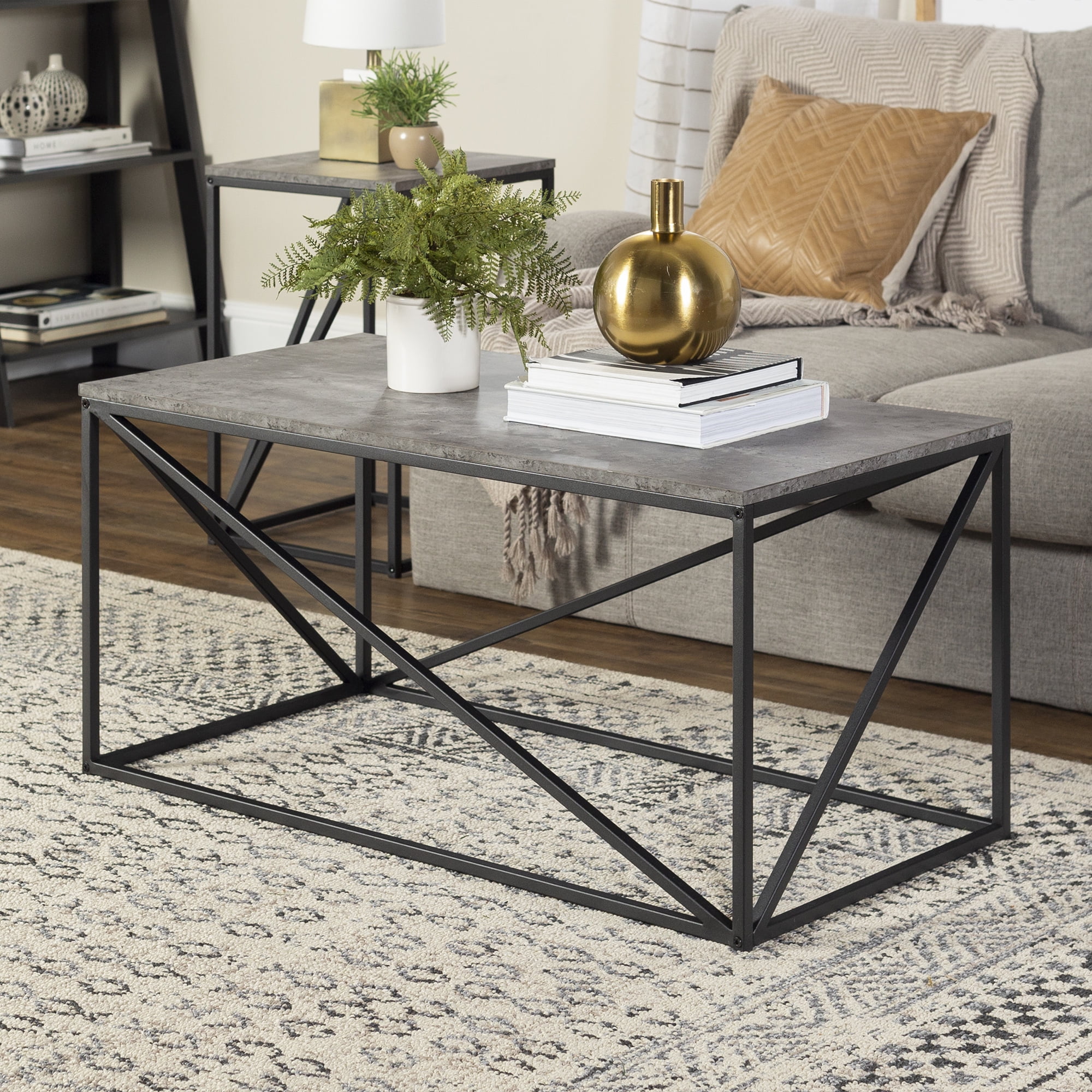 Glover Rectangle Dark Concrete Coffee Table by River Street Designs