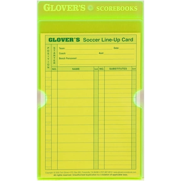 Glover's Scorebook Neon Acrylic Line-Up Card Holder Fits Line-Up Card