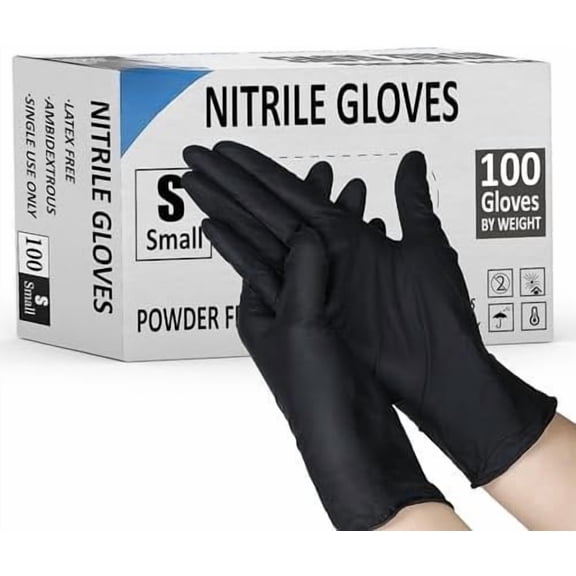 Gloves, 100 count Disposable Black Gloves Small, Cleaning Gloves for Cooking, Household & , -Free, Latex-Free