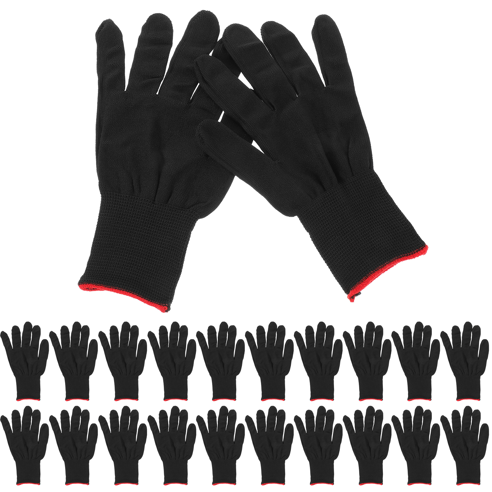 FENGGUIQU 12 Pairs Black Anti-Static Protective Gloves for Adults, Work ...