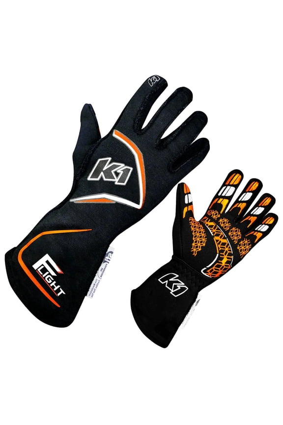 K1 Racegear Gloves Flight X-Large Black-Flo Orange