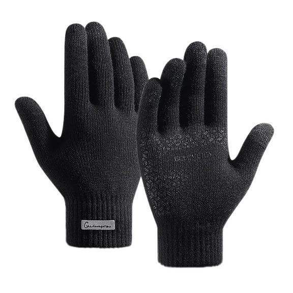 Gloves For Men Winter Knitting Warm Plush Riding Wool Gloves