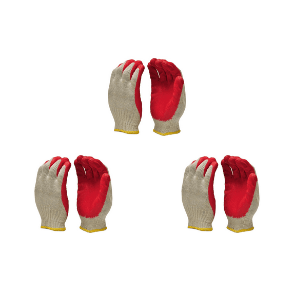 Gloves For Work Knit Latex-Coated Safety Gloves – 300 ct Each (3 Pack)