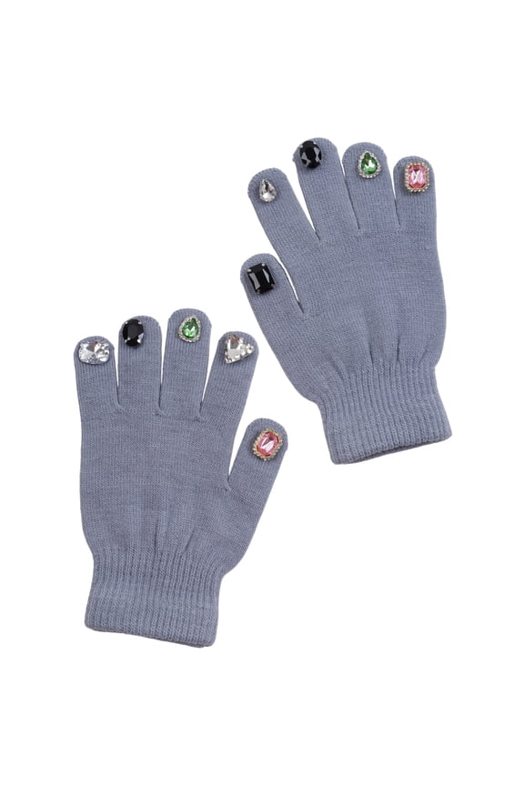 Gloves French Luxury Knit Gloves Women Full Finger Gloves with Decors on Finger Tips