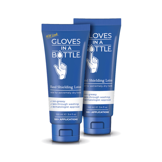 Gloves In A Bottle Shielding Lotion Hand Cream that Protects & Restores Dry Cracked Skin 3.4oz/100ml 2 Pack