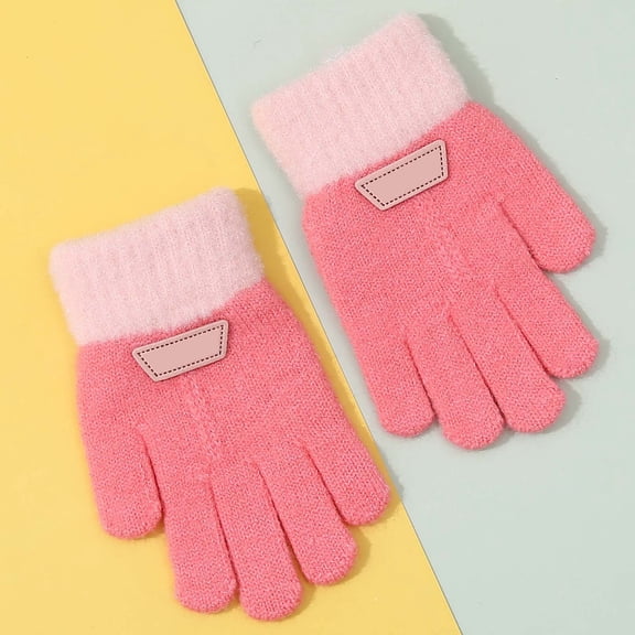 Gloves Kids Winter Fluffy Warm Kids Mittens Knit Gloves for Ages 1-3 Years Girls Boys