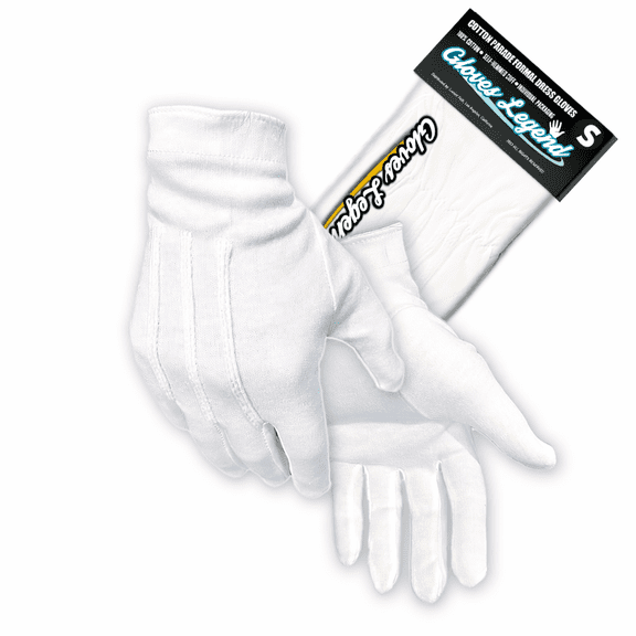 Gloves Legend - Small - 1 Pair (2 Gloves) 100% Cotton White Parade Formal Dress Gloves For Women