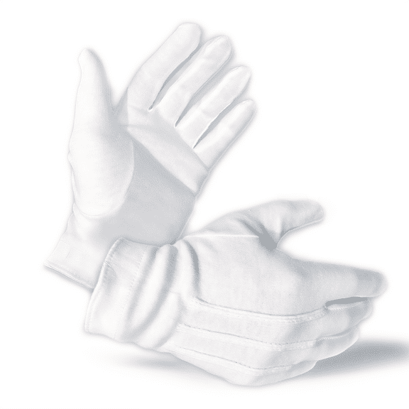 Gloves Legend Unisex Breathable Cotton Parade Gloves, White, Large, 1 Pair