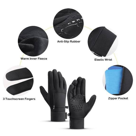 Gloves,Men Winter Waterproof Fleece Thermal Sport Waterproof Pocket -slip Pocket-slip Pocket -slip Fleece Wyan Mens Laoshe Iuppa Huiop Men Men