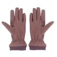 thumbnail image 1 of 1 Pair Warm Gloves for Women Bean Paste Color Mead Flannel Double-Layers, 1 of 9