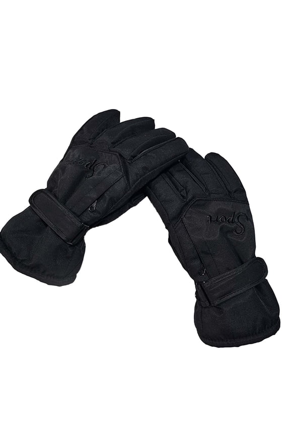 Gloves Mittens AURORADY Ski Gloves Cotton Men's and Women's Winter Cold Proof Thickened Warm Screen Non Slip Braised Gloves, Ski Snow Gloves Black
