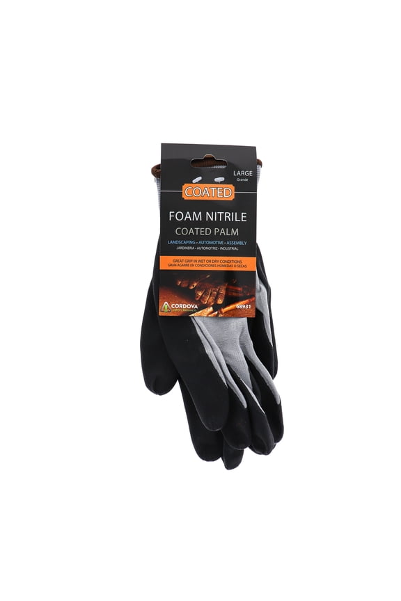 , Gloves Nitrile Grey Palm String Knit Large, Count 1 - Gloves / Grab Varieties & Flavors