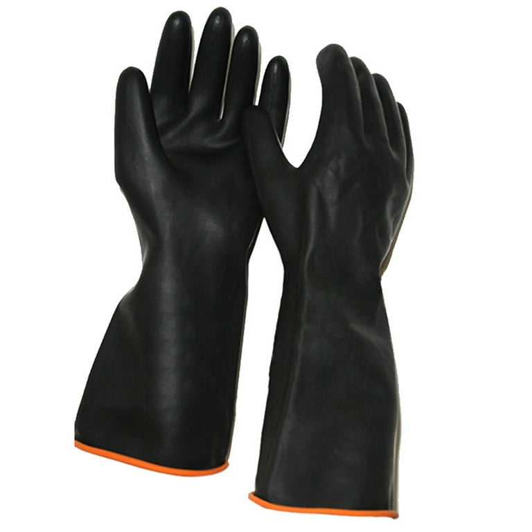 Gloves Safety Rubber Latex Black Bbq Resistant Wear Work Men Garden Washing  Glove Kitchen Duty Heavy Insulated