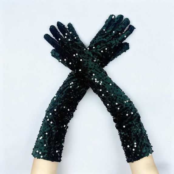 Gloves, Sparkly Sequin Long Gloves, Velvet Arm Sleeves Evening Gloves, Wedding Prom Gloves for Women, Formal Events, Party, Elegant & Glamorous Baberdicy, Ideal for Women