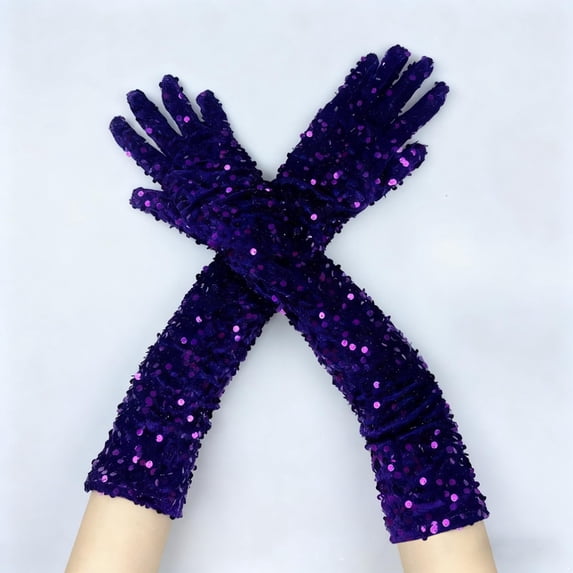 Gloves, Sparkly Sequin Long Gloves, Velvet Arm Sleeves Evening Gloves, Wedding Prom Gloves for Women, Formal Events, Party, Elegant & Glamorous Baberdicy, Ideal for Women