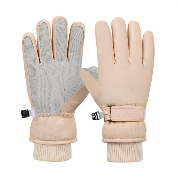 Gloves for Toddlers Kids Winter Solid Color Ski Gloves Warm Thermal Snowboard Mittens Soft Cold Weather Outdoor Sports Handwear for Boys and Girls Girls Gloves Winter Khaki 11 Years-15 Years