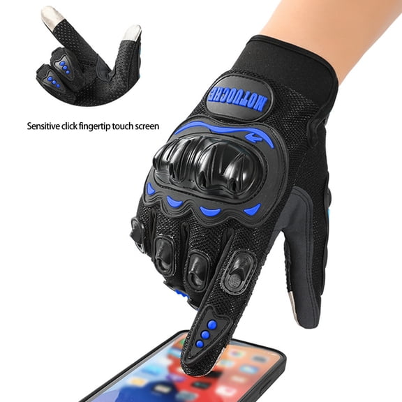 Gloves with Touchscreen Fingers,Four Seasons Racing Gloves,Winter Motorcycle Gloves,Warm Motorcycle Avoid Fall And Avoid Slip Touches Screen Riding Gloves,Winter Gloves Men(Blue 8.4*4in)