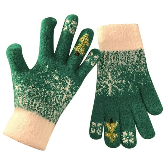 Gloves Winter Women Fingerless Touchscreen Knitted Five Finger Thermal Gloves for Winter Warmth And Festive Holiday Comfort Seasonal Handwear for Men Women Women's Gloves for Cold Weather