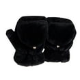 thumbnail image 1 of Gloves for Women Men Women Little Ones Gloves Warm Soft Cute Cat Plush Convertible Top Winter Fingerless Thick Mittens for Teen Skin Care Gloves Black One Size, 1 of 4