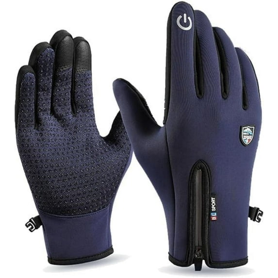 Gloves for Cold Weather, Waterproof Winter Gloves, Windproof Thermal Non-Slip, for Men Women(Dark Blue,L)