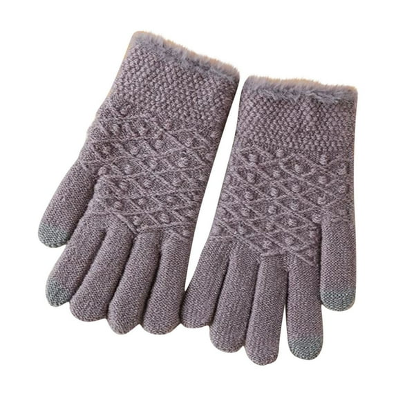 Gloves for Cold Weather, Winter Gloves Women's Winter Solid Color Warm Touchscreen Medium And Long Knit Gloves