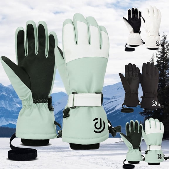 Gloves for Cool&Cold Weather Waterproof Gloves Winter Outdoor Windproof Ski Riding Plus Velvet Double Layer Warm Gloves Christmas Gift