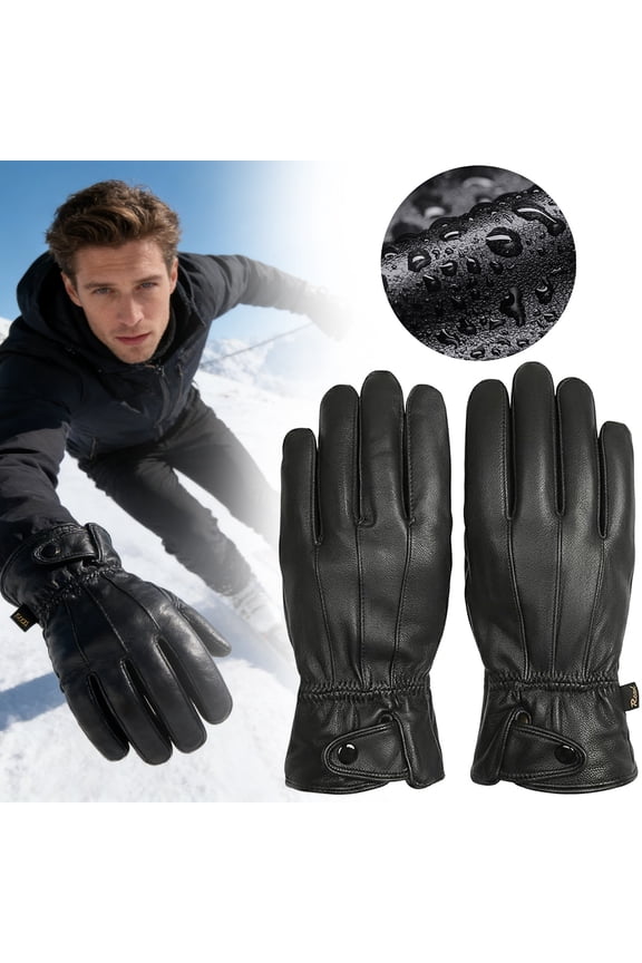 Gloves for Men,Men's Leather Warm Lined Driving Gloves - Touchscreen Texting Compatible,Birthday,Valentine's Day Gifts for Husbands/Boyfriends/Father