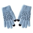 thumbnail image 1 of Gloves for Men Screen Gloves for Winter Thermals Plus Fleece Knit Cycling Gloves Blue One Size, 1 of 4