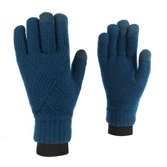 Gloves for Men and Women Gloves Winter Men's And Women's Winter Warm Gloves Thick Double Knit Solid Color Cold Weather Mittens