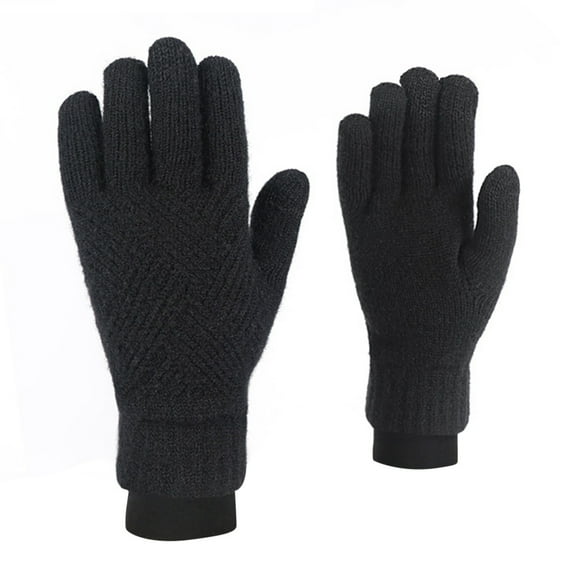 Gloves for Men and Women Gloves Winter Men's And Women's Winter Warm Gloves Thick Double Knit Solid Color Cold Weather Mittens