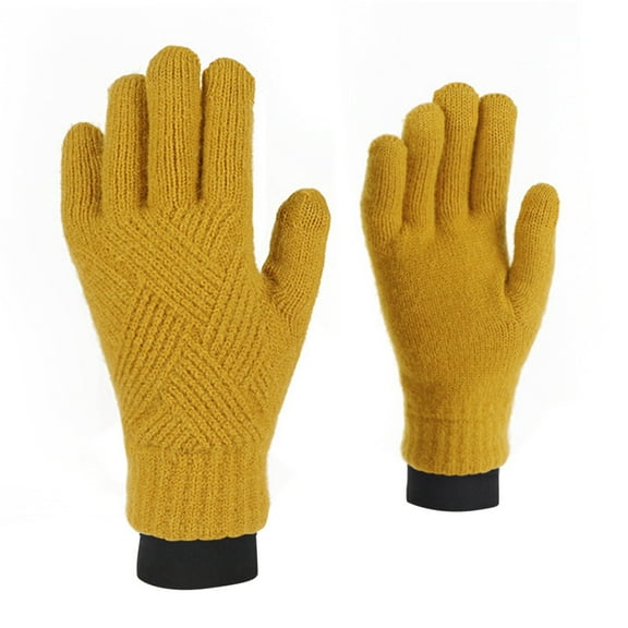 Gloves for Men and Women Gloves Winter Men's And Women's Winter Warm Gloves Thick Double Knit Solid Color Cold Weather Mittens