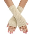 thumbnail image 1 of Gloves for Men and Women Gloves for Cold Weather Ladies Warm Knit Fingerless Gloves Convertible Mittens Fashion Flowers, 1 of 6