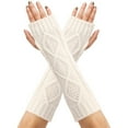thumbnail image 1 of Gloves for Men and Women Winter Gloves Knitted Wool Gloves Winter Warm Retro All Matching Half Finger Wrist Brace Plus Long, 1 of 6