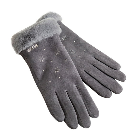 Gloves for Men and Women Winter Gloves Ladies Fashion Warm Gloves Outdoor Riding Driving Cute Bow Plus Touched Screen NonSlip Gloves