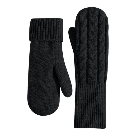 Gloves for Winter, Audhol Winter Knit Gloves Warm Full Fingers Women with Upgraded Anti Glove Fleece Lined Warm Gloves for Women Black One Size