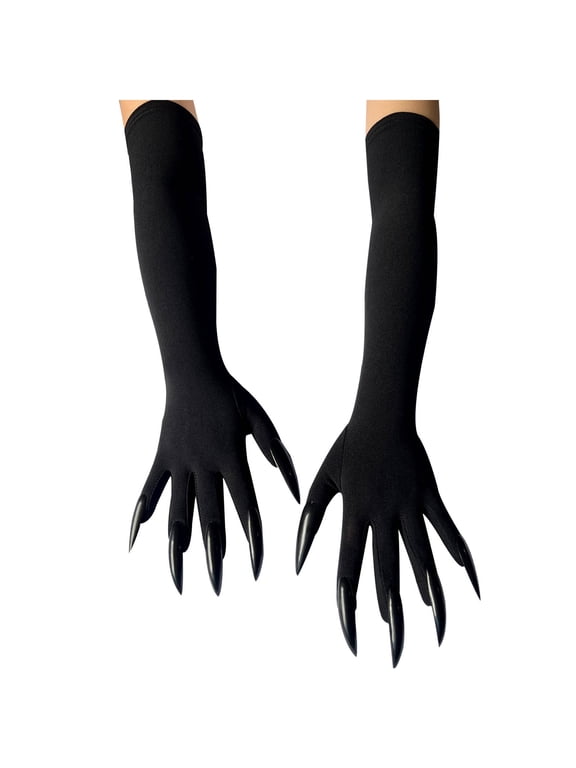 Gloves for Women Long Arm Claw Gloves with Nails Stretchy Halloween Feastival Accessories Free Size