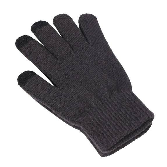 Gloves for Women Men Men Women Autumn Winter Knitted Padded Warm Wool Gloves Grey One Size