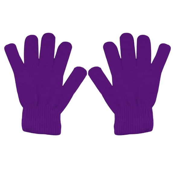 Gloves for Women Men Winter Gloves Warm Strecty Knit Gloves for Men Women Purple One Size