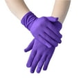 thumbnail image 1 of Gloves for Women Purple Fashion Solid Color Short Stretch Ceremonial Dance, 1 of 3