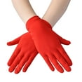 thumbnail image 1 of Gloves for Women Red Fashion Solid Color Short Stretch Ceremonial Dance, 1 of 3