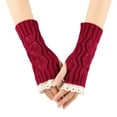 thumbnail image 1 of Gloves for Women Winter Clothing Arm Sleeves for Female Handmade Crochet Fingerless Lace Gloves Winter Mittens Girls Arm Sleeves Hand Warmer, 1 of 3