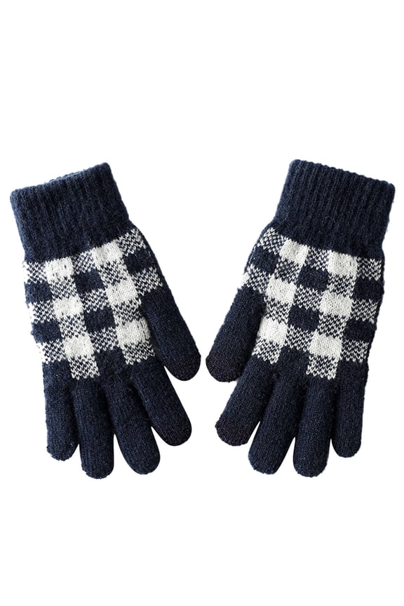 Gloves for Women Winter Elastic Cuff Touch Screen Warm Knitted Texting Mittens Unisex Daily Matching