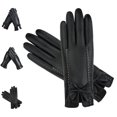 thumbnail image 1 of GPOECD Gloves for Women Women Winter Imitation Touchscreen Bowknot Warm PU Gloves, 1 of 8