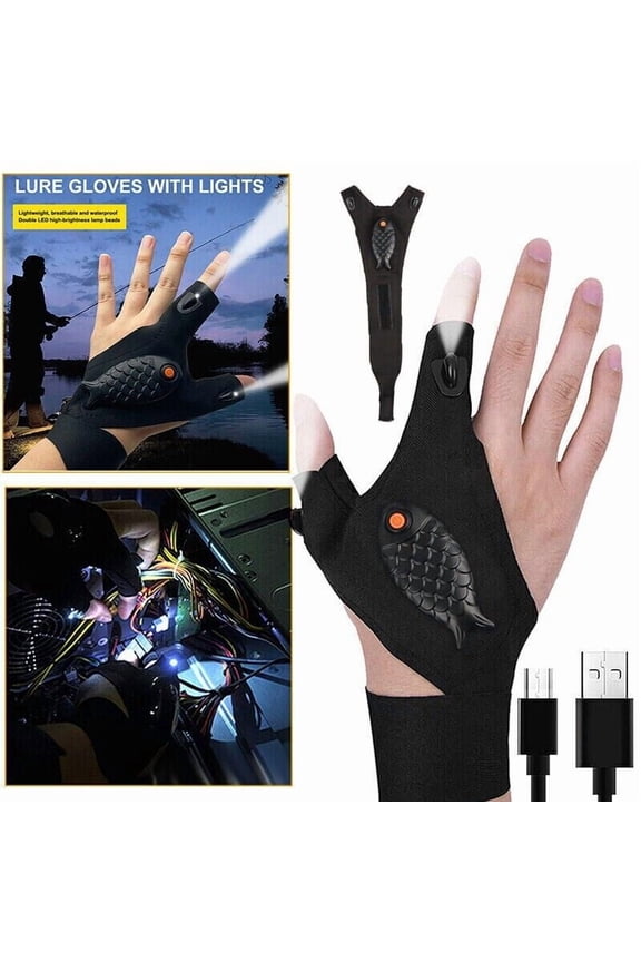 Gloves with Lights Rechargeable, Fishing, Camping, DIY, Running Gifts, Christmas
