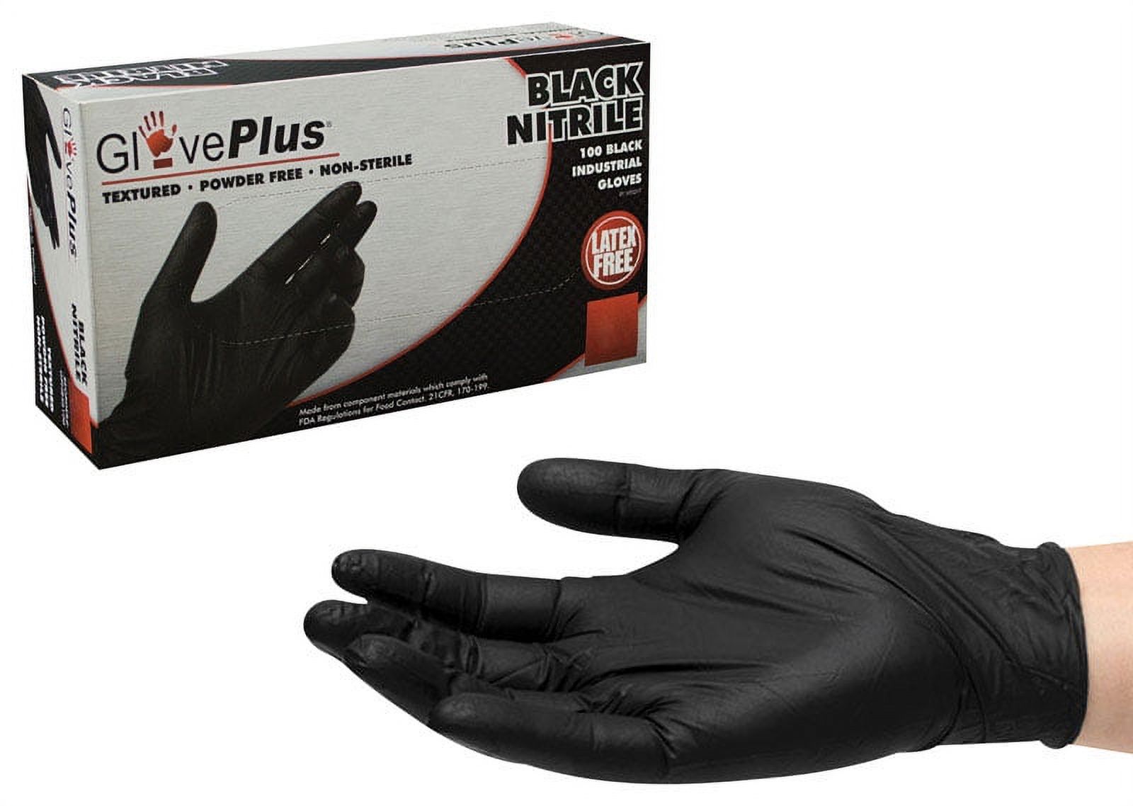Gloveworks Black Nitrile Industrial Disposable Gloves 5 Mil Medium 100