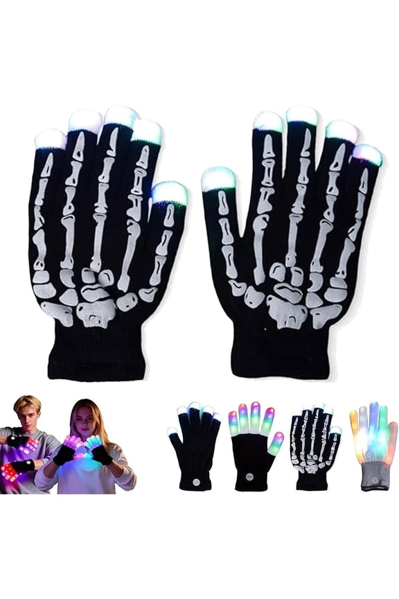 Gloving Light Gloves LED Finger Fingertip Lights up 7 Colors Flashlight Knitted Super Gloves for Rave Gloving Lighting